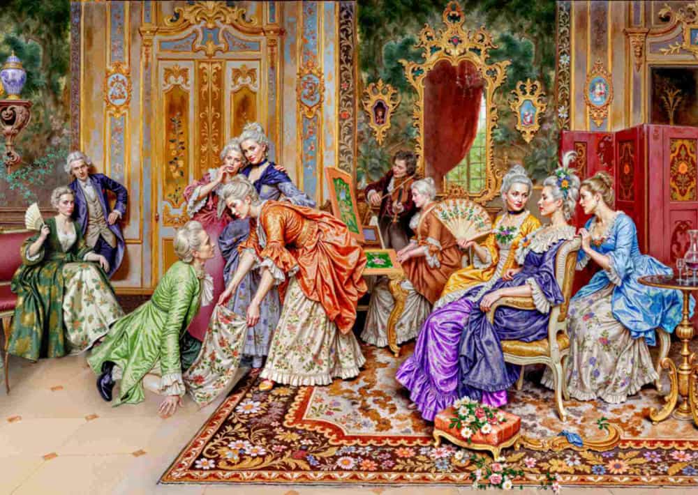 تابلوفرش چاپی طرح نقاشی فرانسوی کد 2177